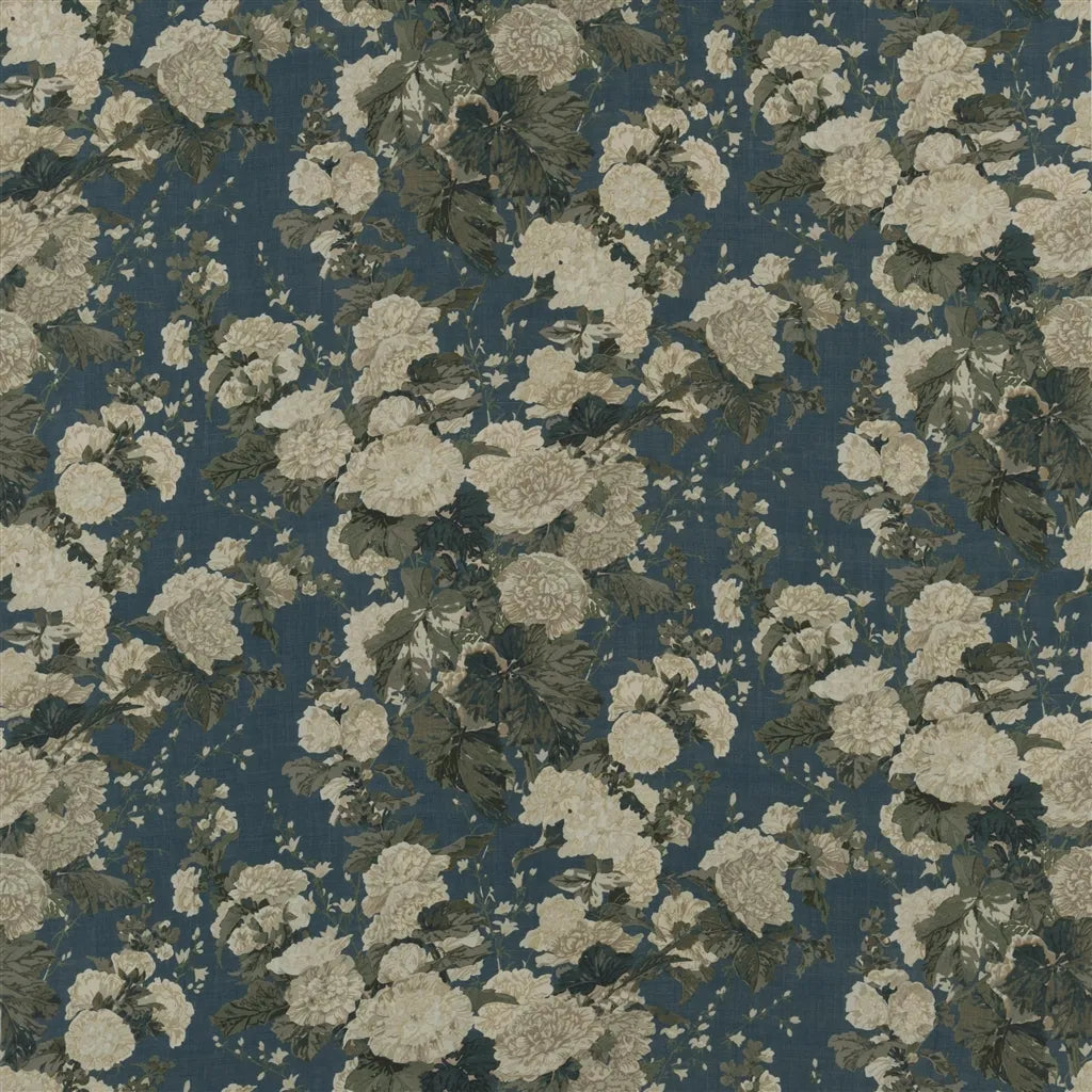 Alcea Floral Fabric by Ralph Lauren in Spring Frost