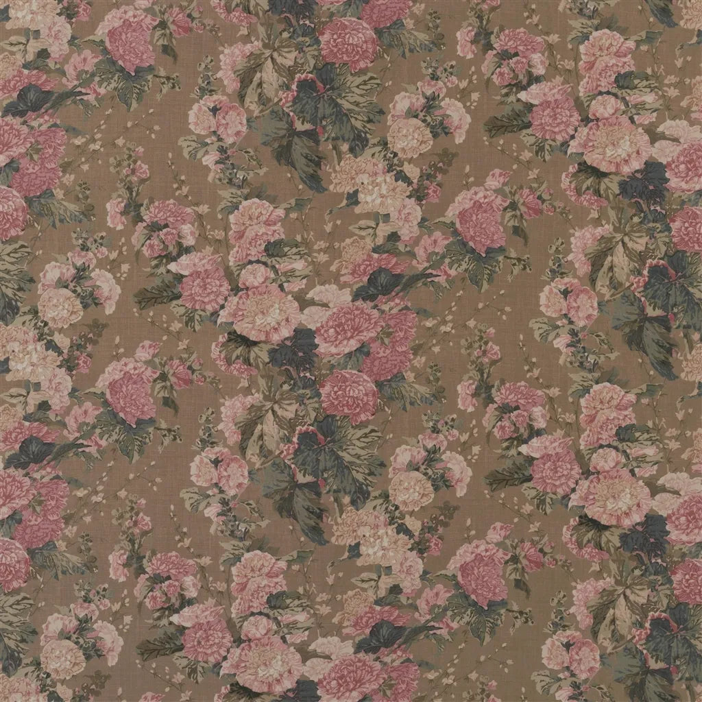 Alcea Floral Fabric by Ralph Lauren in High Noon