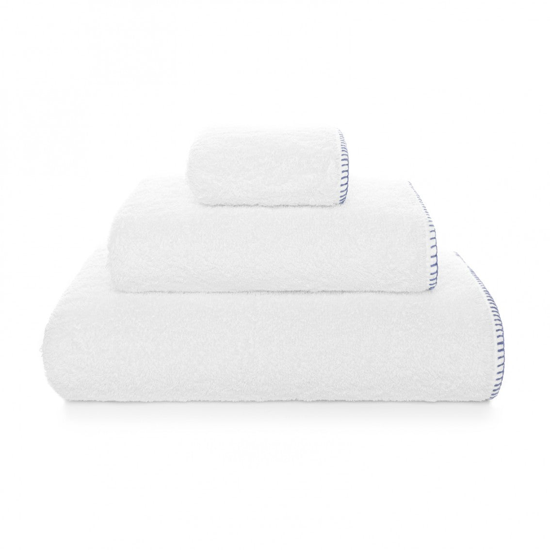 Evora Custom Bath Towel - 15024 | WHITE/COBALT - 38''X59'' | Bath Sheet