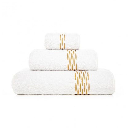 Alhambra Bath Towel - WHITE/GOLD - 38''X59'' | Bath Sheet