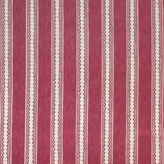 Zig Zag Stripe Fabric by Salvesen Graham in Raspberry