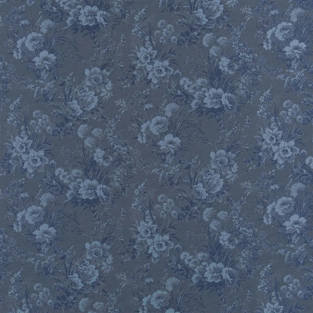 Callais Floral Fabric by Ralph Lauren in Cyanotype