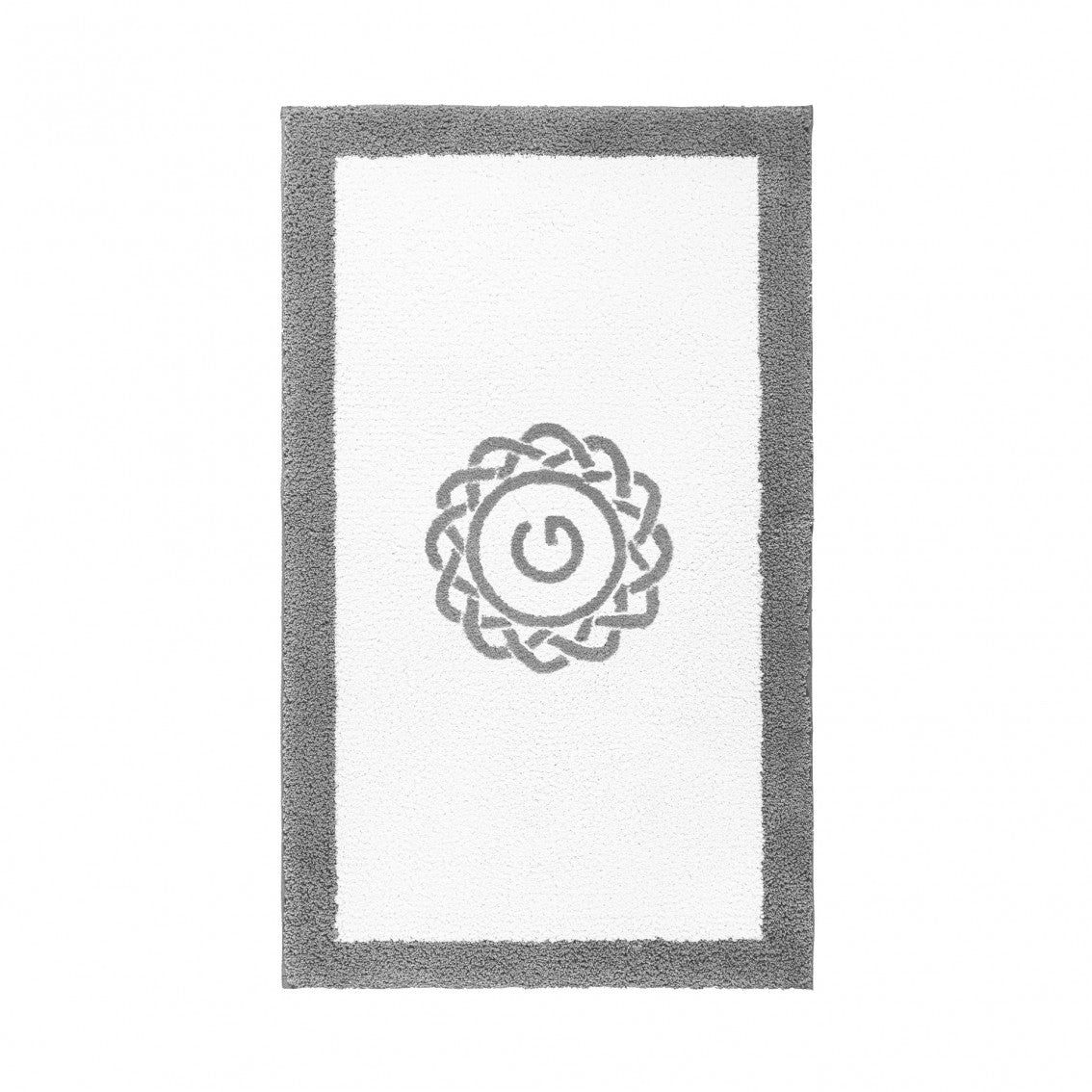 Egoist Border Monogram Bath Rug - STEEL - 32''x63'' | Rectangular