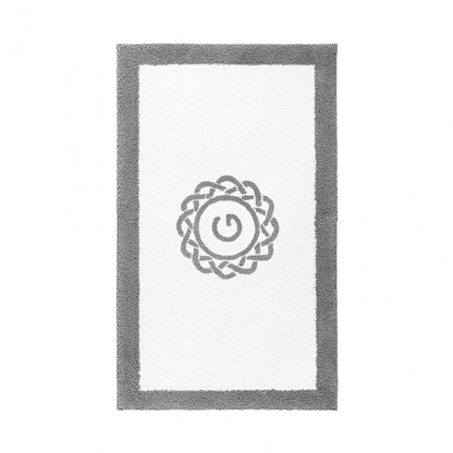 Egoist Border Monogram Bath Rug - STEEL - 32''x63'' | Rectangular