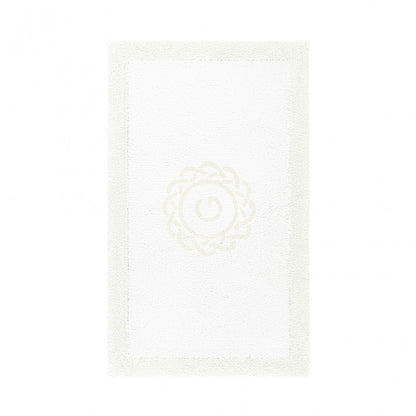 Egoist Border Monogram Bath Rug - SNOW - Ø 39'' | Round