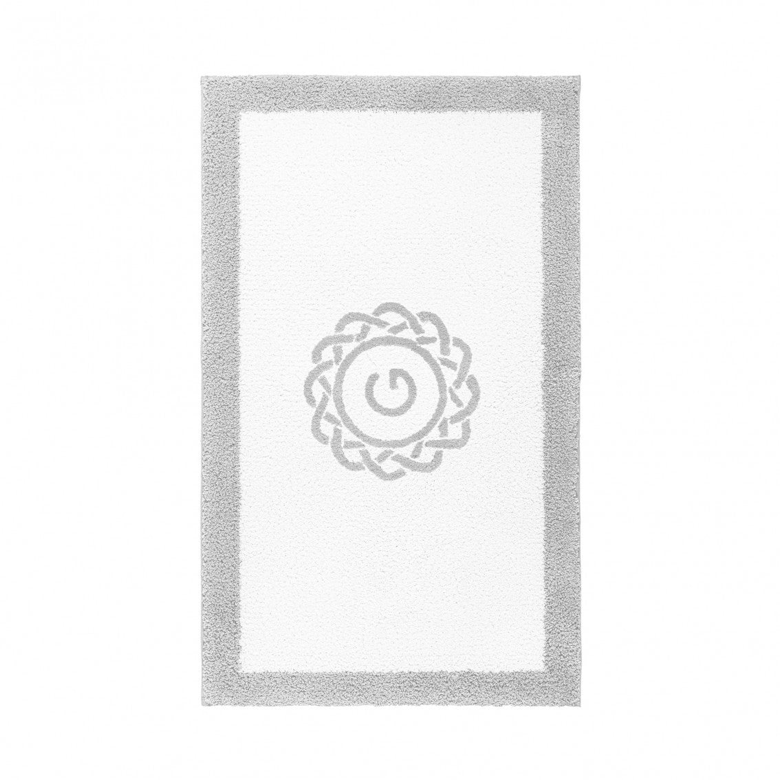 Egoist Border Monogram Bath Rug - SILVER - 32''x63'' | Rectangular
