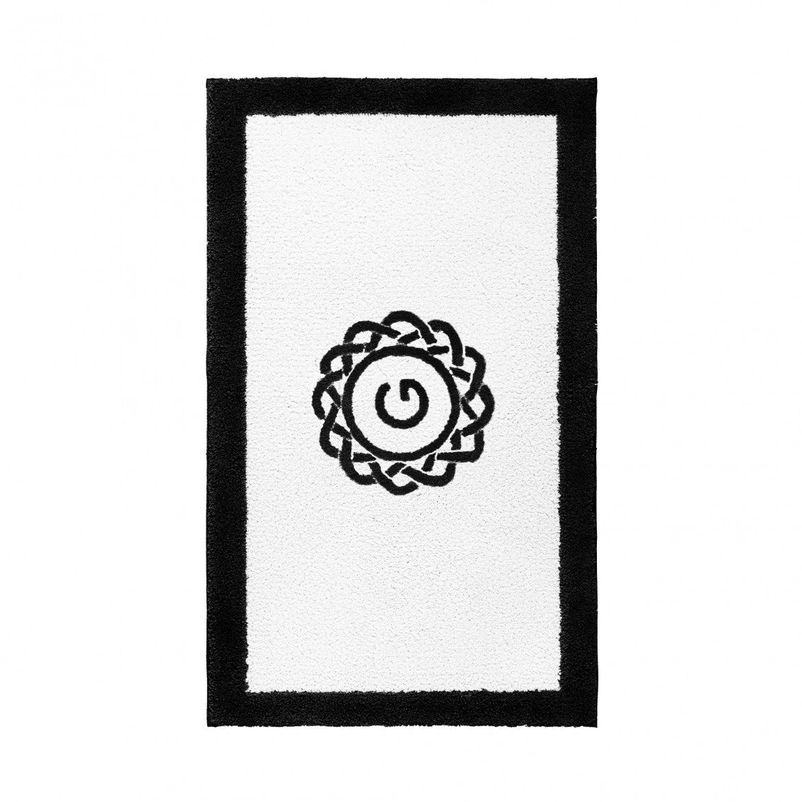 Egoist Border Monogram Bath Rug - BLACK - 32''x63'' | Rectangular