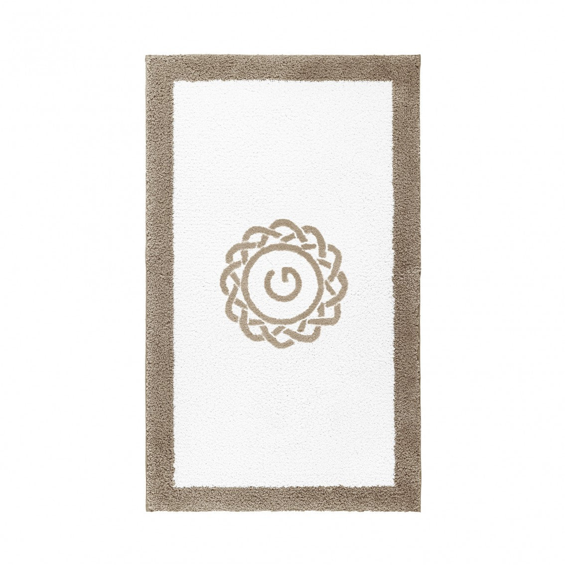 Egoist Border Monogram Bath Rug - STONE - 32''x63'' | Rectangular