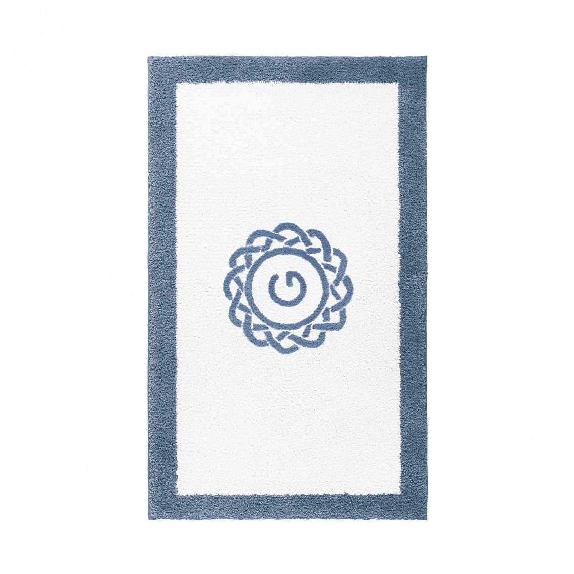 Egoist Border Monogram Bath Rug - COBALT - 32''x63'' | Rectangular