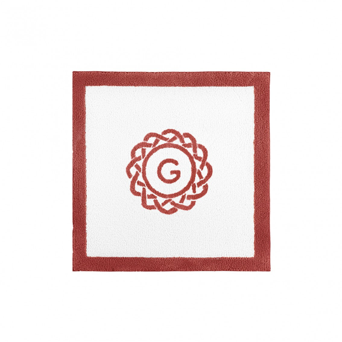 Egoist Border Monogram Bath Rug - CHERRY - 24''x24'' | Square