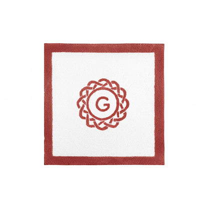 Egoist Border Monogram Bath Rug - CHERRY - 24''x24'' | Square