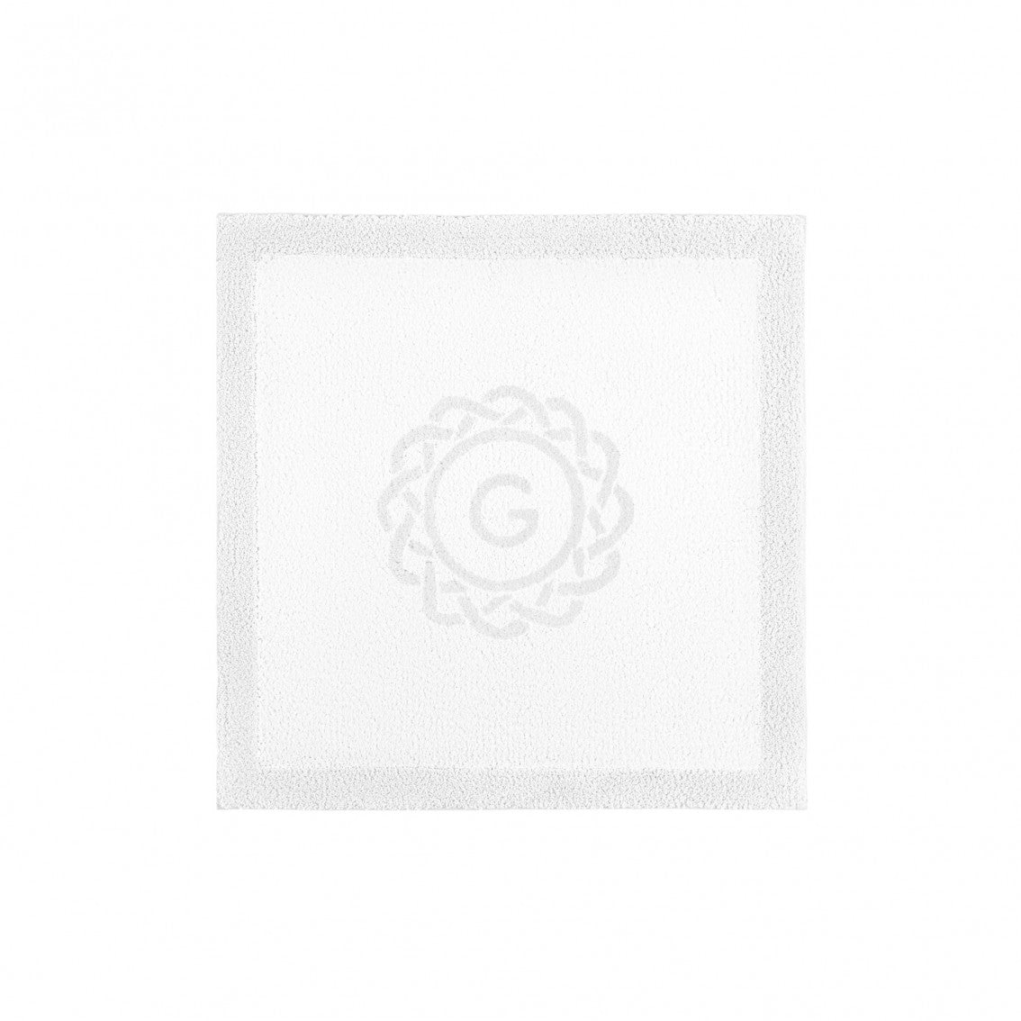 Egoist Border Monogram Bath Rug - CLOUD - 24''x24'' | Square