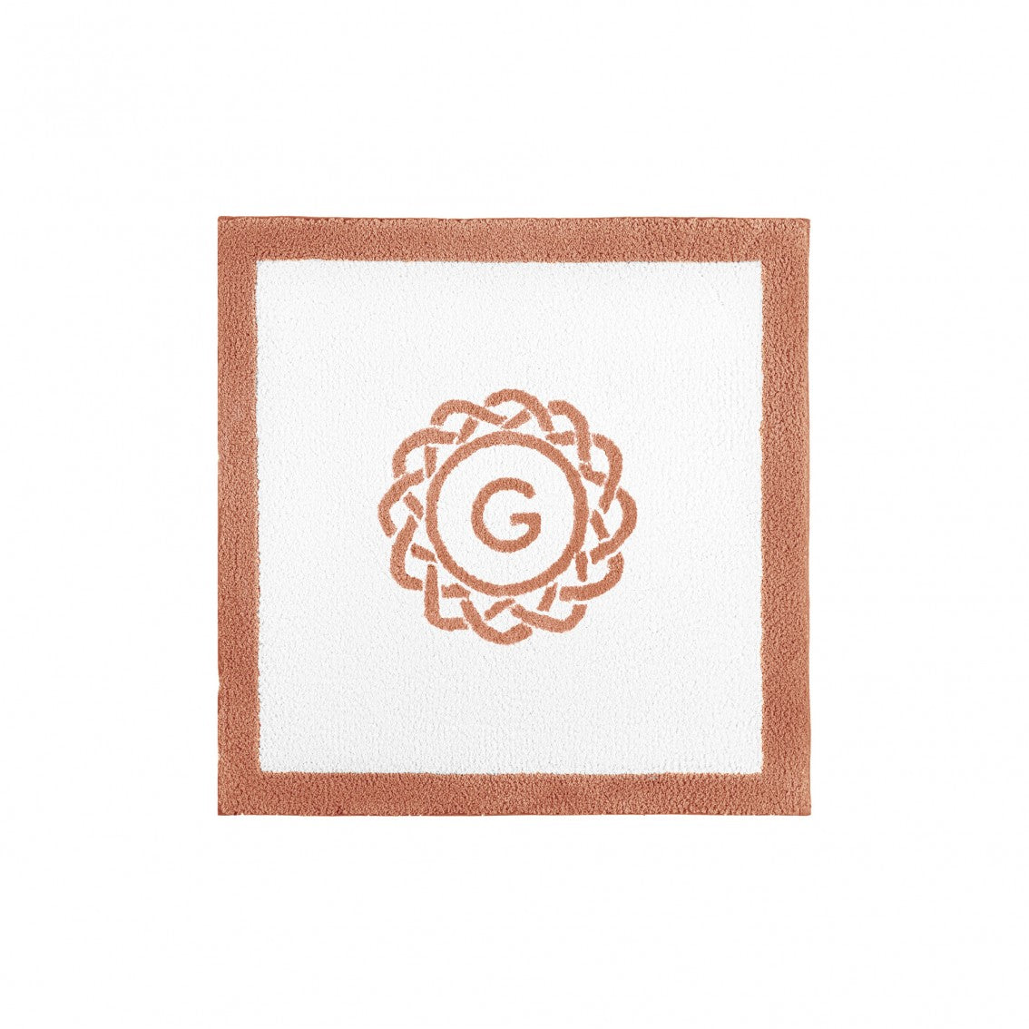 Egoist Border Monogram Bath Rug - TERRACOTA - 24''x24'' | Square
