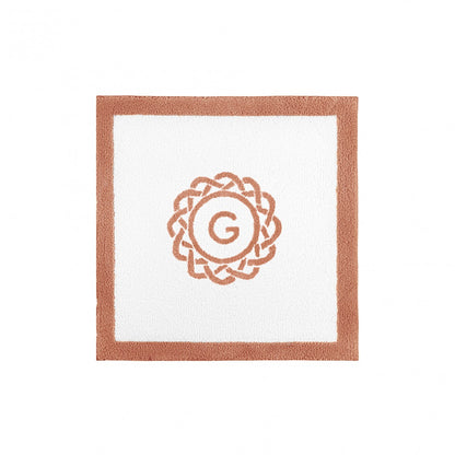 Egoist Border Monogram Bath Rug - TERRACOTA - 24''x24'' | Square