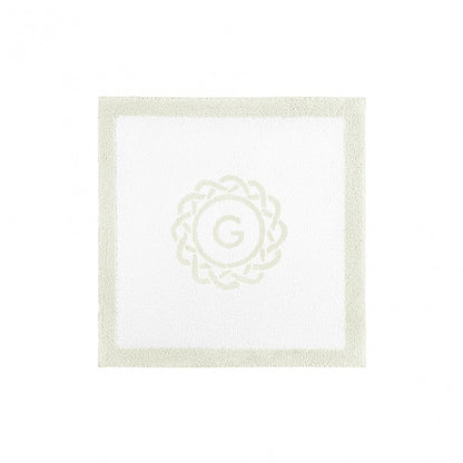 Egoist Border Monogram Bath Rug - DOVE - 24''x24'' | Square