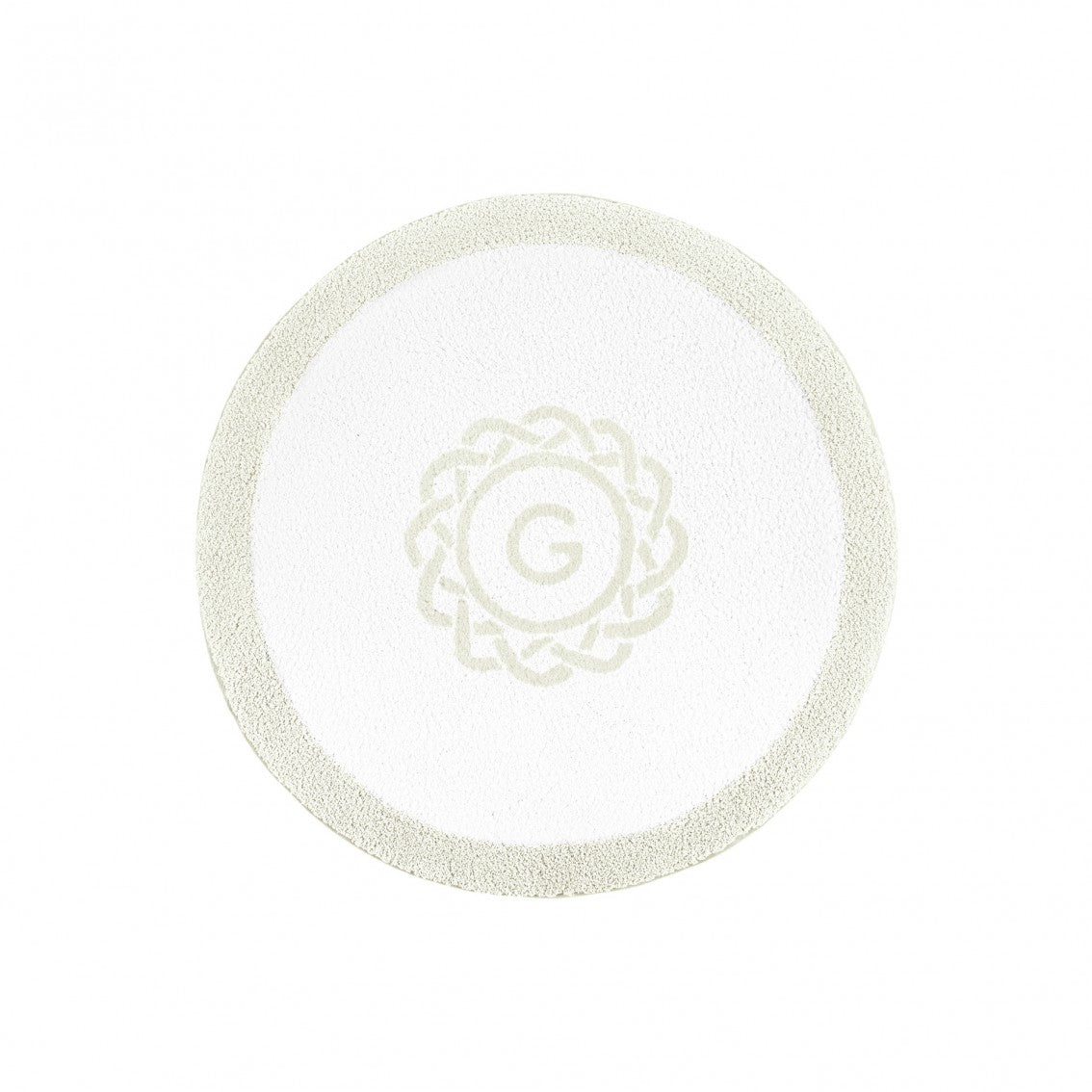 Egoist Border Monogram Bath Rug - DOVE - Ø 39'' | Round