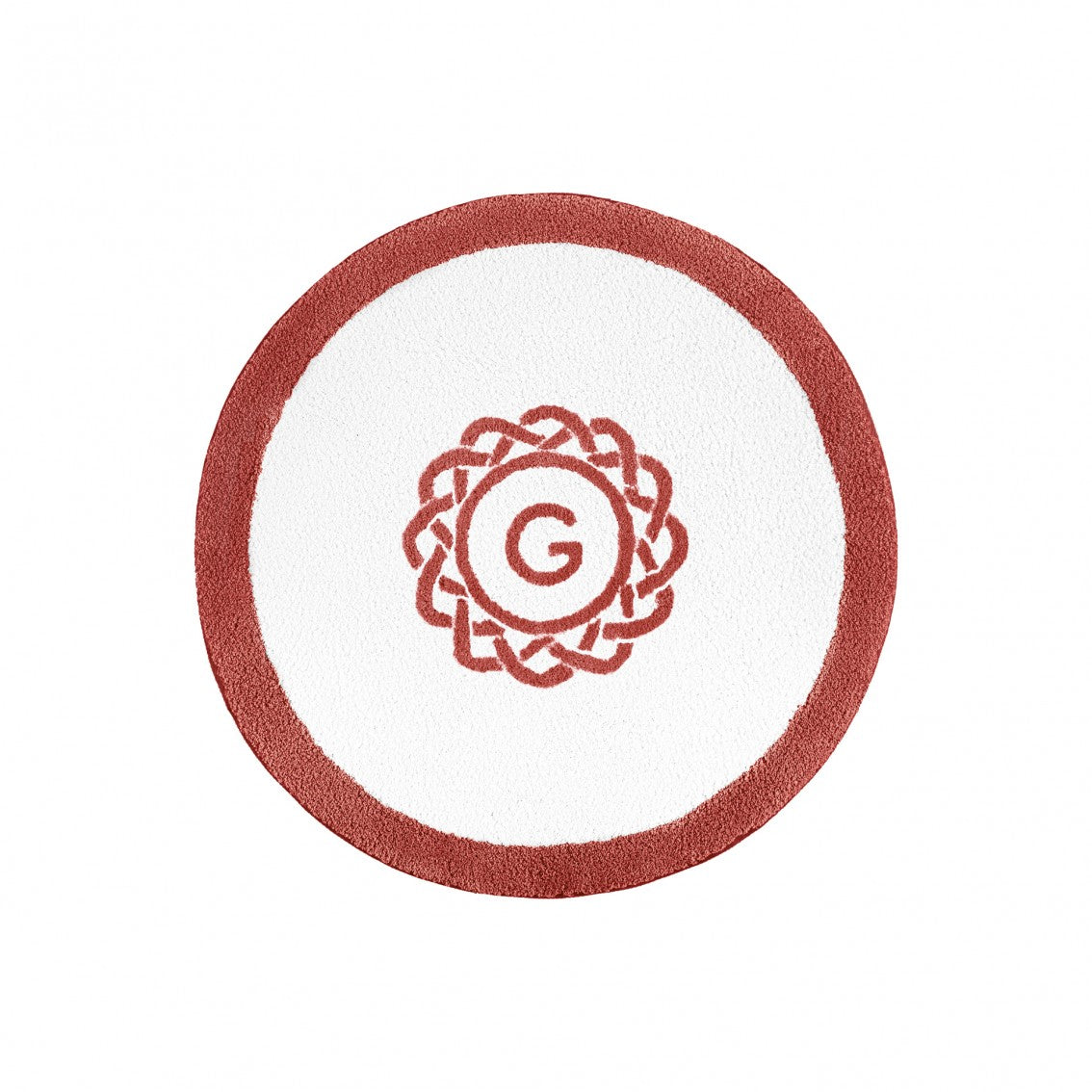 Egoist Border Monogram Bath Rug - CHERRY - Ø 39'' | Round