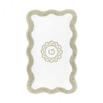 Egoist Border Monogram Bath Rug - SAGE - 28'' x 47'' | Scalloped