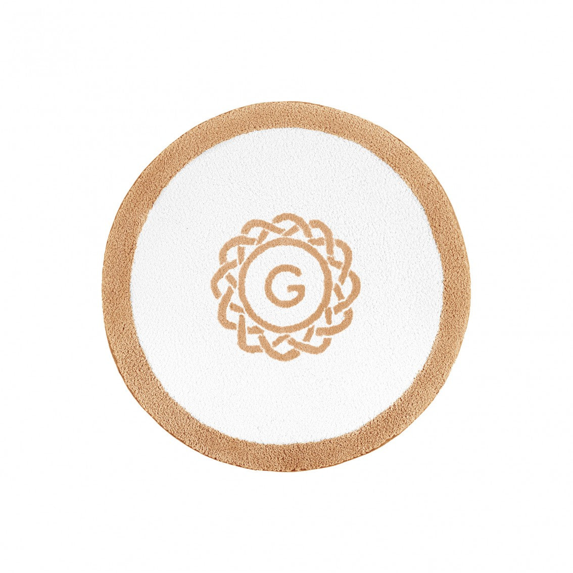 Egoist Border Monogram Bath Rug - TOAST - Ø 39'' | Round