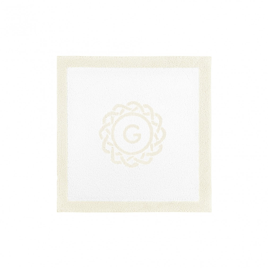 Egoist Border Monogram Bath Rug - NATURAL - 24''x24'' | Square
