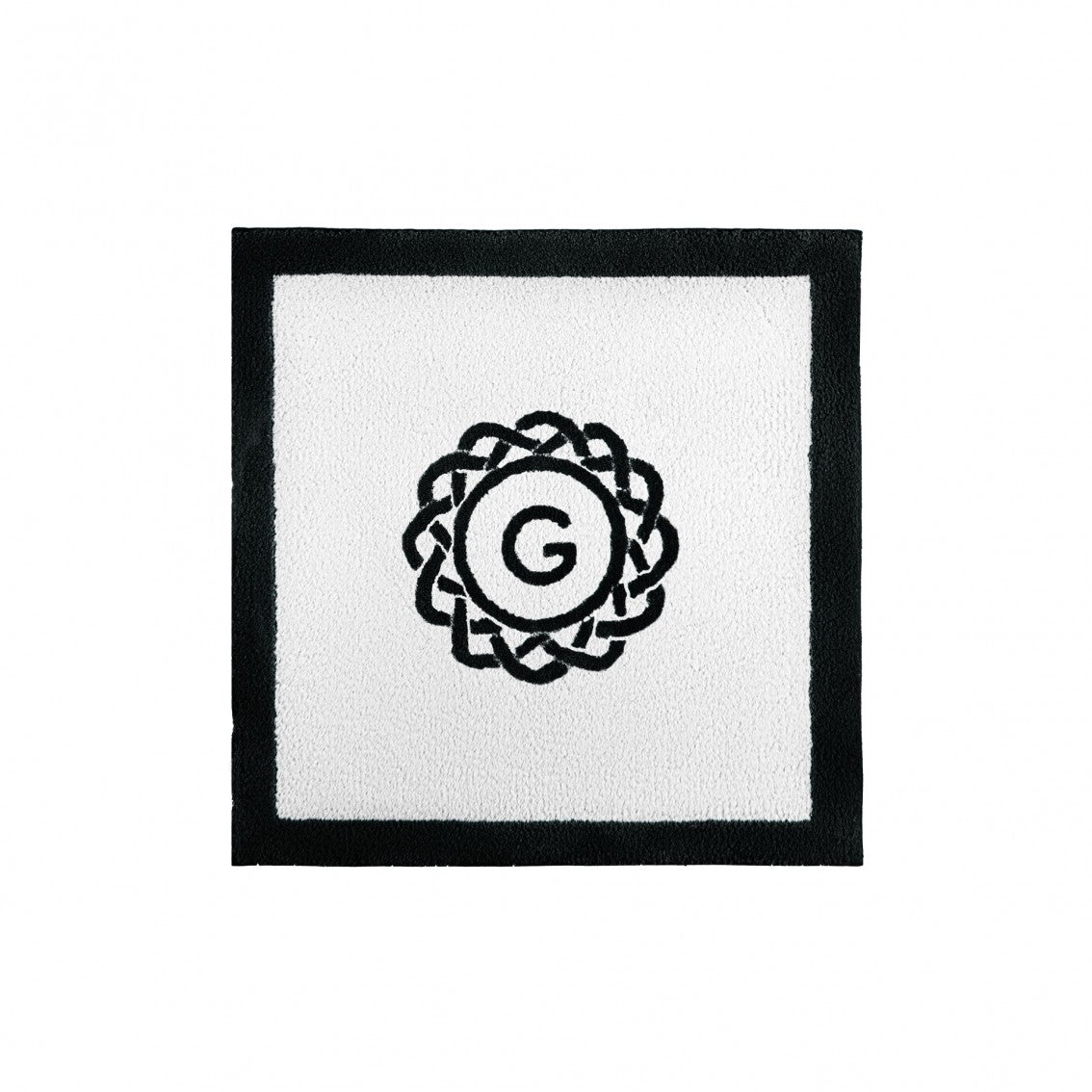 Egoist Border Monogram Bath Rug - BLACK - Ø 39'' | Round