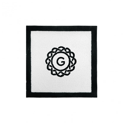 Egoist Border Monogram Bath Rug - BLACK - Ø 39'' | Round