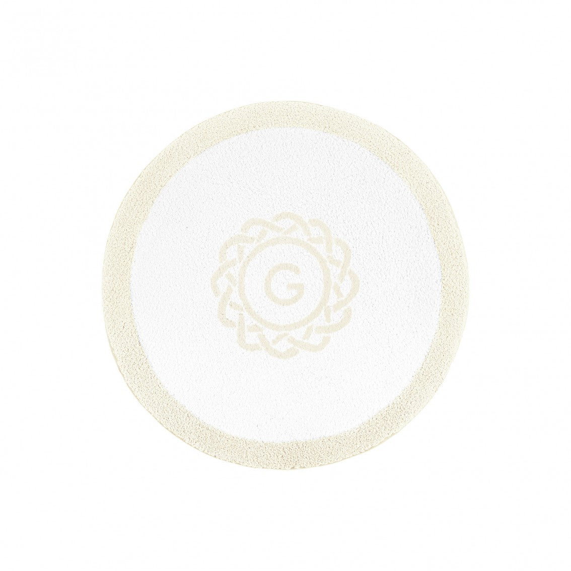 Egoist Border Monogram Bath Rug - NATURAL - Ø 39'' | Round