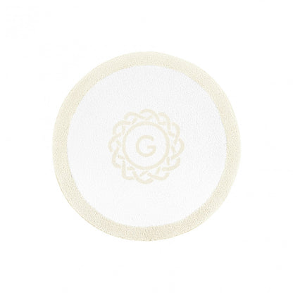 Egoist Border Monogram Bath Rug - NATURAL - Ø 39'' | Round