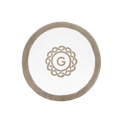 Egoist Border Monogram Bath Rug - STONE - Ø 39'' | Round