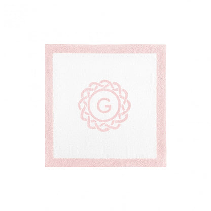 Egoist Border Monogram Bath Rug - PEARL - 24''x24'' | Square
