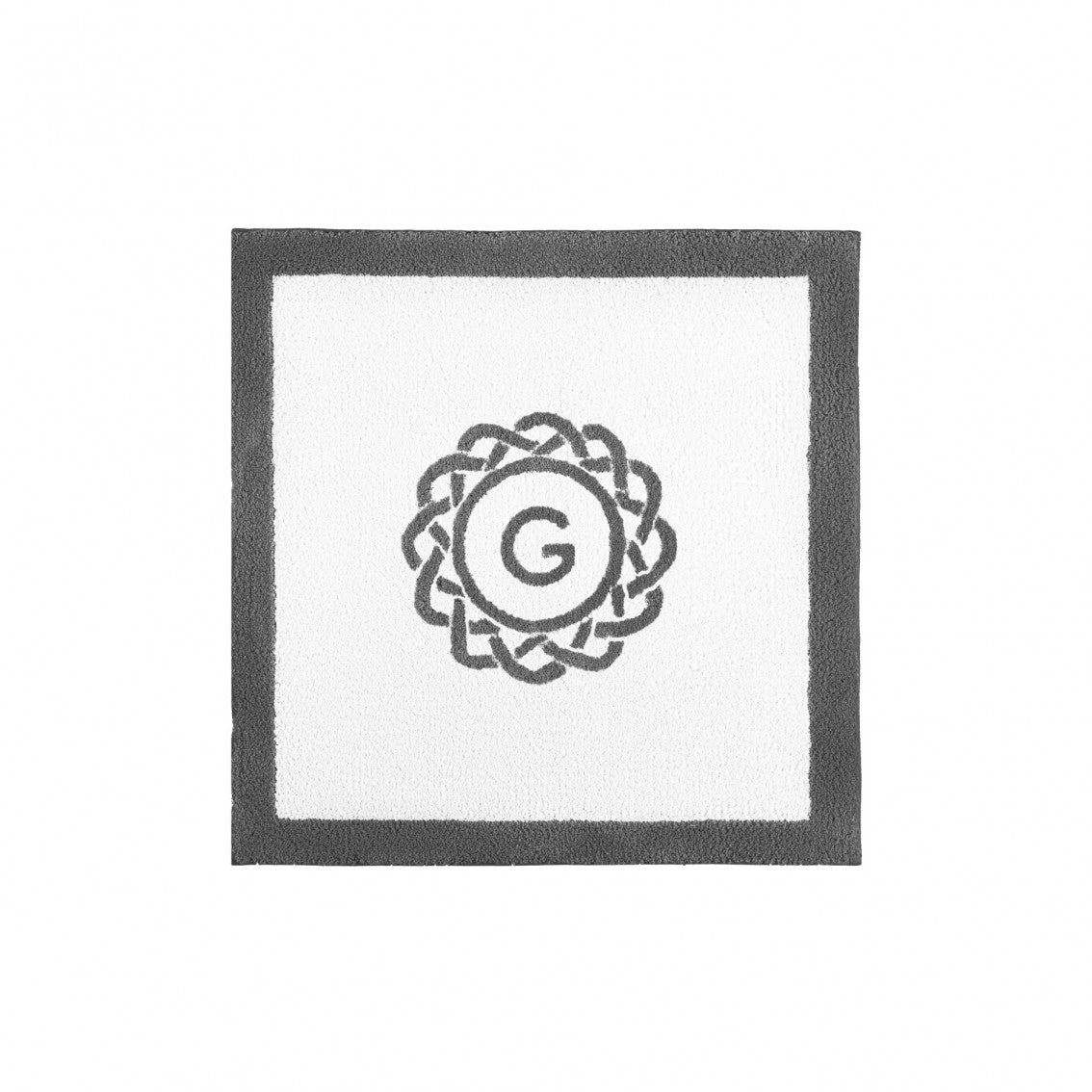 Egoist Border Monogram Bath Rug - STORM - 24''x24'' | Square