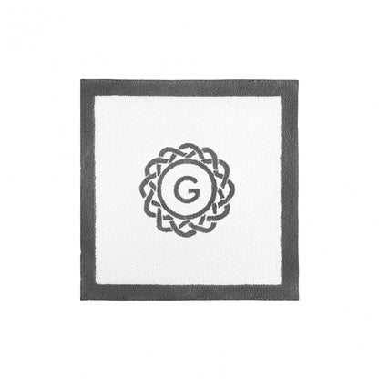 Egoist Border Monogram Bath Rug - STORM - 24''x24'' | Square