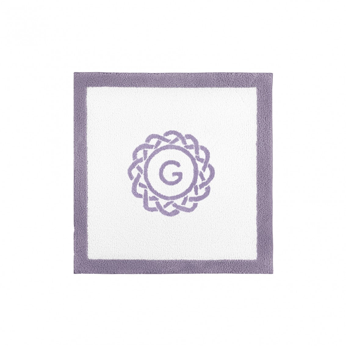 Egoist Border Monogram Bath Rug - LAVANDER - 24''x24'' | Square