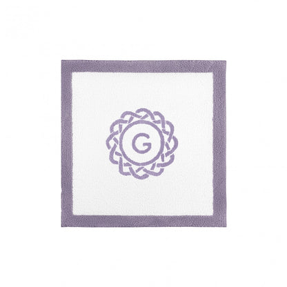 Egoist Border Monogram Bath Rug - LAVANDER - 24''x24'' | Square