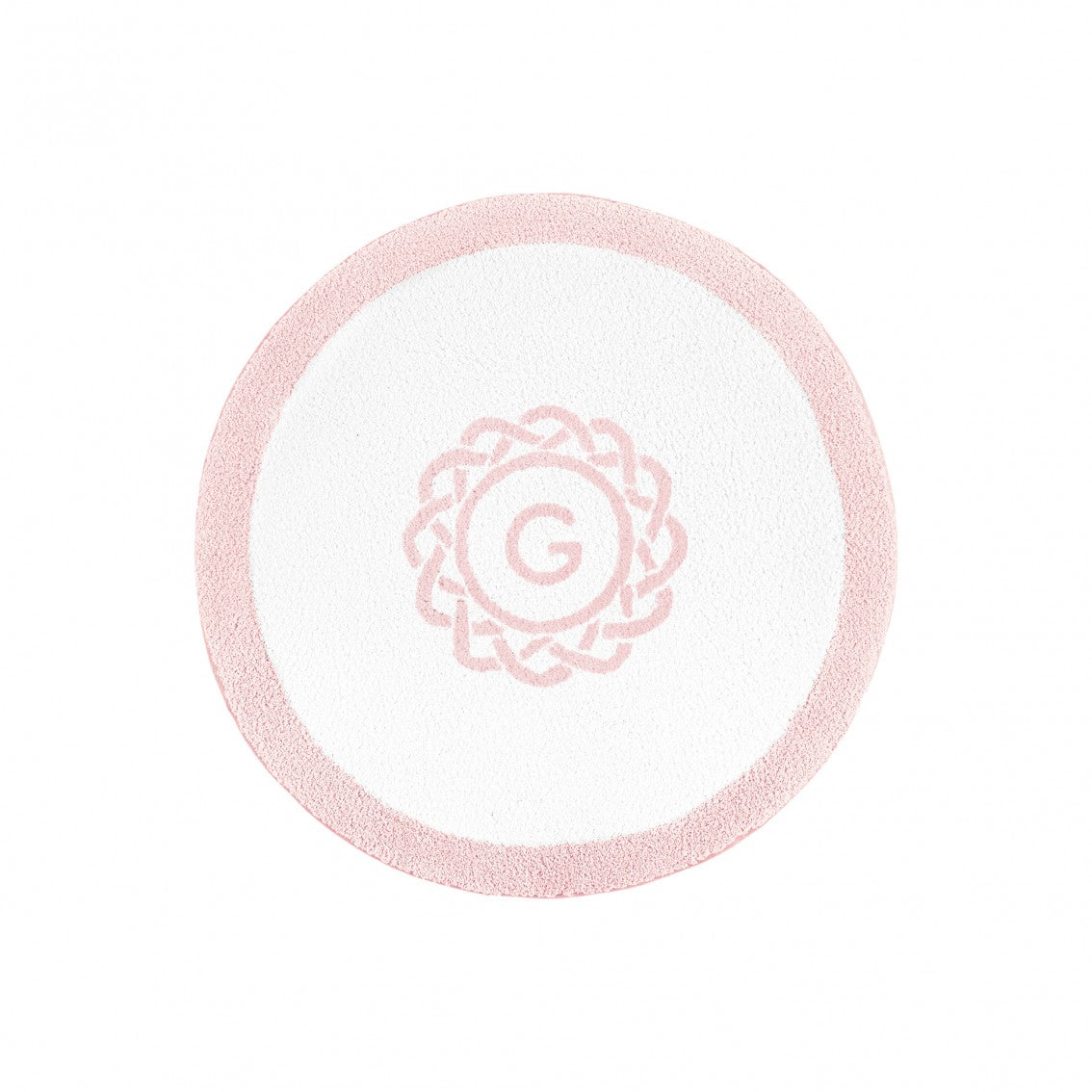 Egoist Border Monogram Bath Rug - PEARL - Ø 39'' | Round
