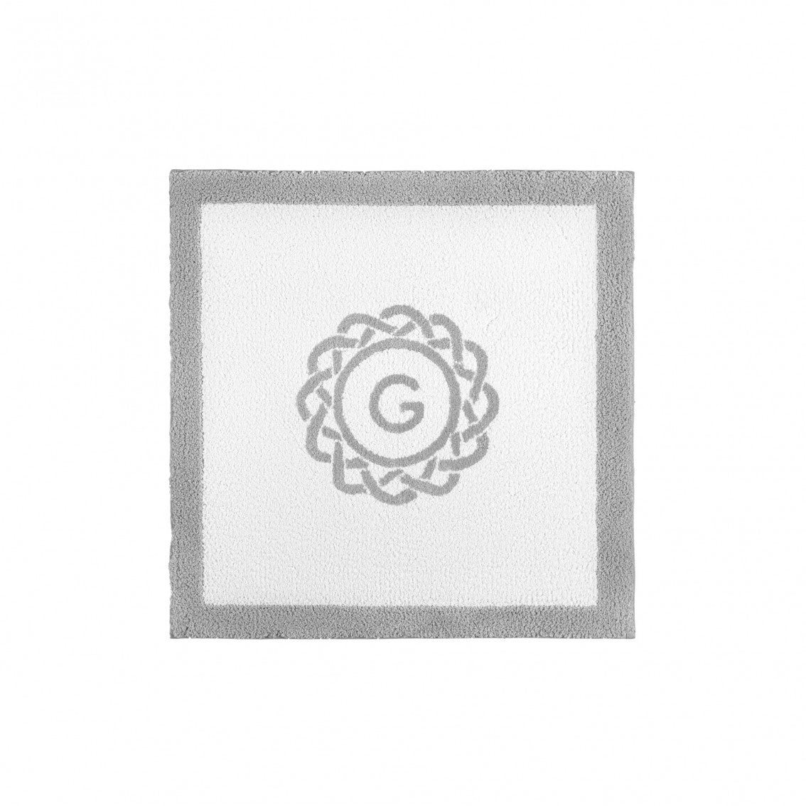 Egoist Border Monogram Bath Rug - SILVER - Ø 39'' | Round