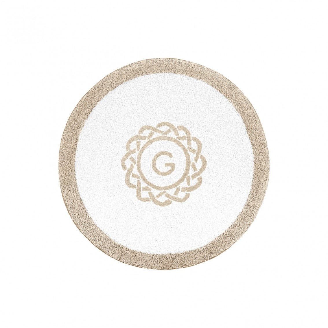 Egoist Border Monogram Bath Rug - LINEN - 24''x24'' | Square