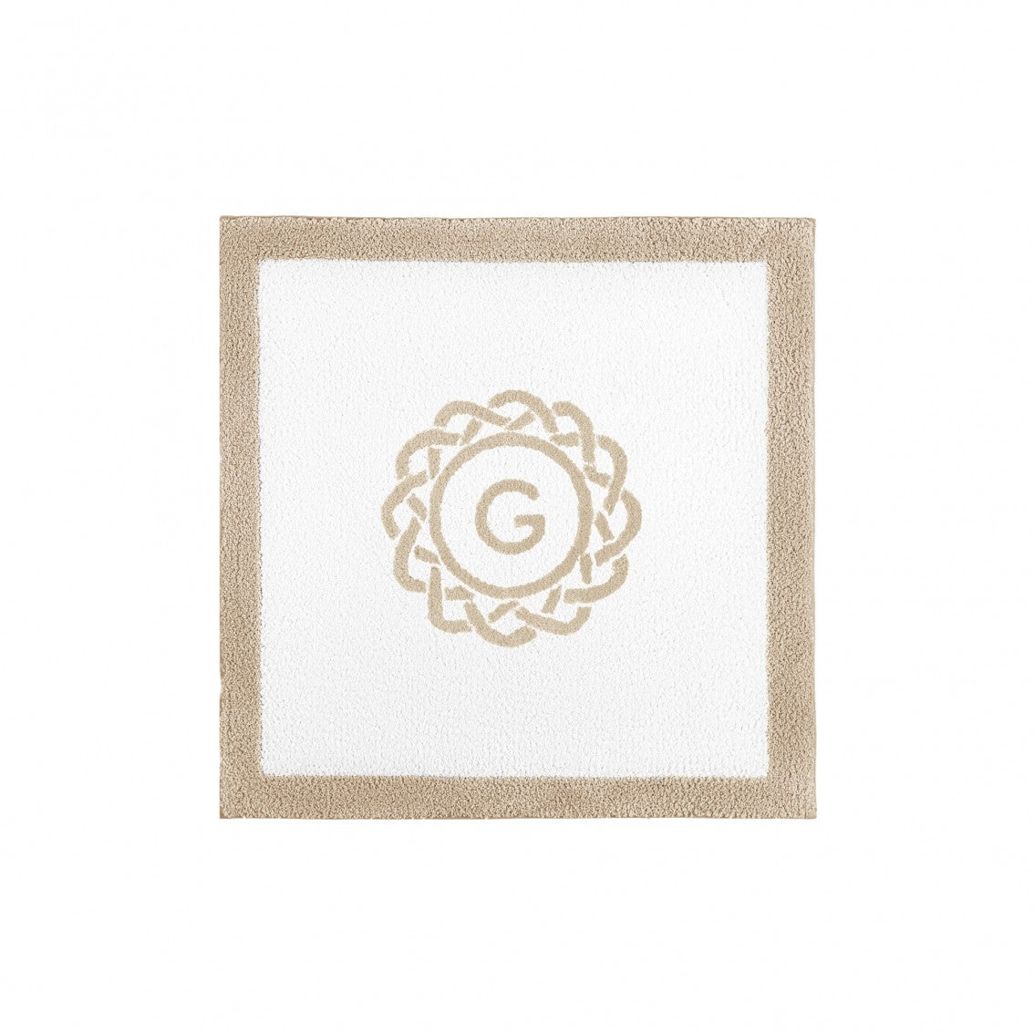 Egoist Border Monogram Bath Rug - LINEN - Ø 39'' | Round