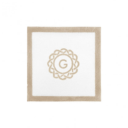 Egoist Border Monogram Bath Rug - LINEN - Ø 39'' | Round