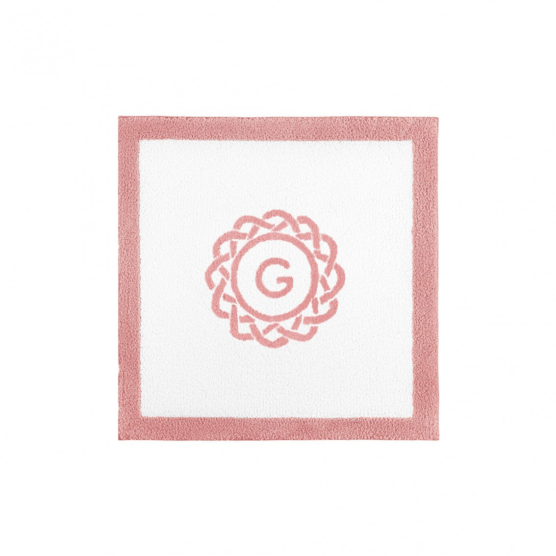 Egoist Border Monogram Bath Rug - BLUSH - 24''x24'' | Square