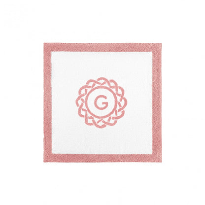 Egoist Border Monogram Bath Rug - BLUSH - 24''x24'' | Square