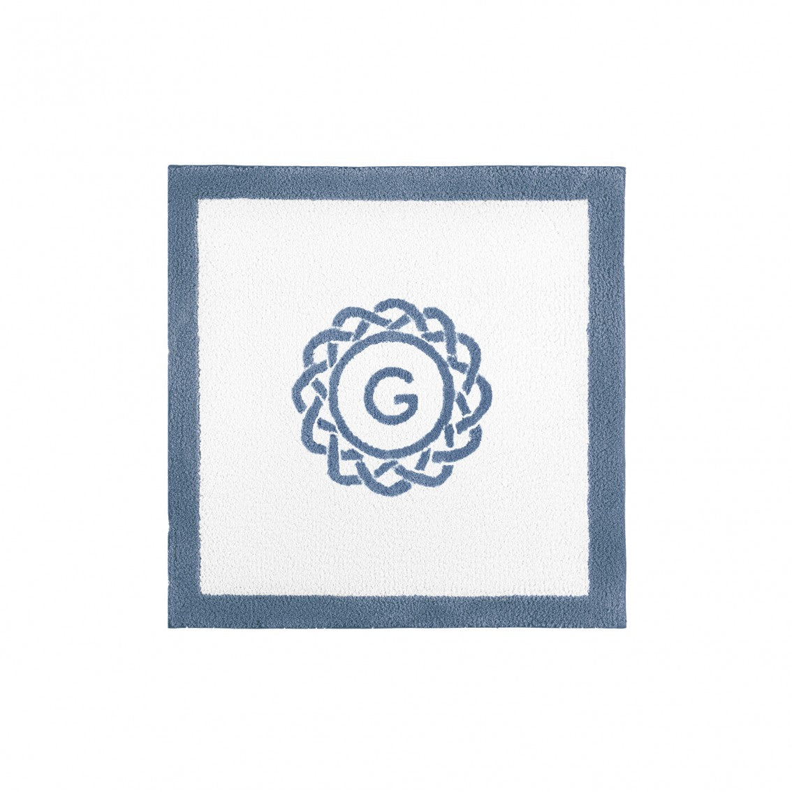 Egoist Border Monogram Bath Rug - COBALT - 24''x24'' | Square