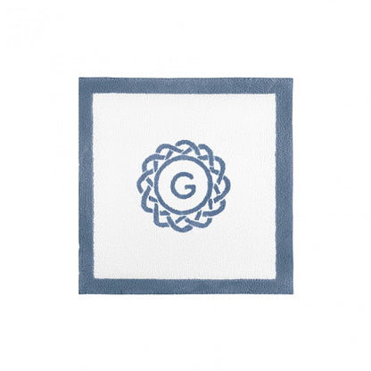 Egoist Border Monogram Bath Rug - COBALT - 24''x24'' | Square