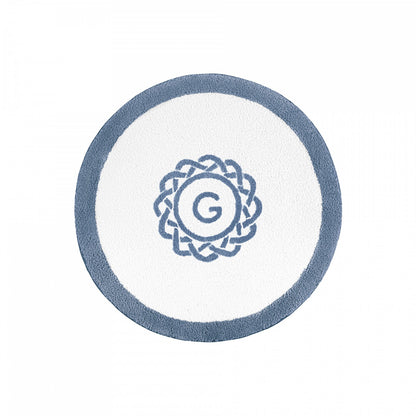 Egoist Border Monogram Bath Rug - COBALT - additional view