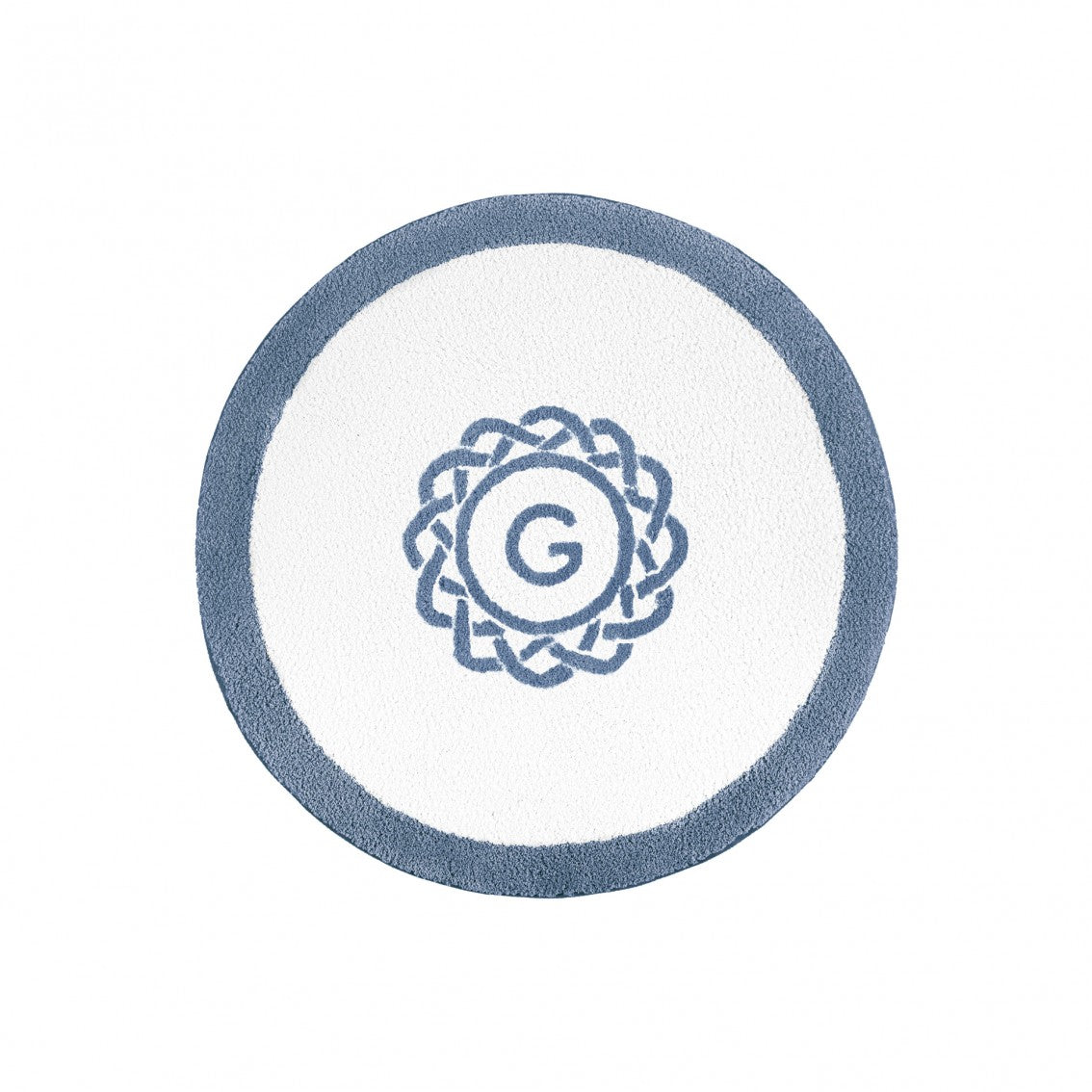 Egoist Border Monogram Bath Rug - COBALT - Ø 39'' | Round