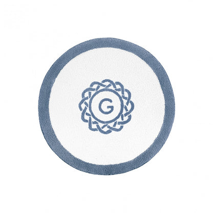 Egoist Border Monogram Bath Rug - COBALT - Ø 39'' | Round