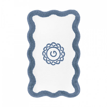 Egoist Border Monogram Bath Rug - COBALT - additional view