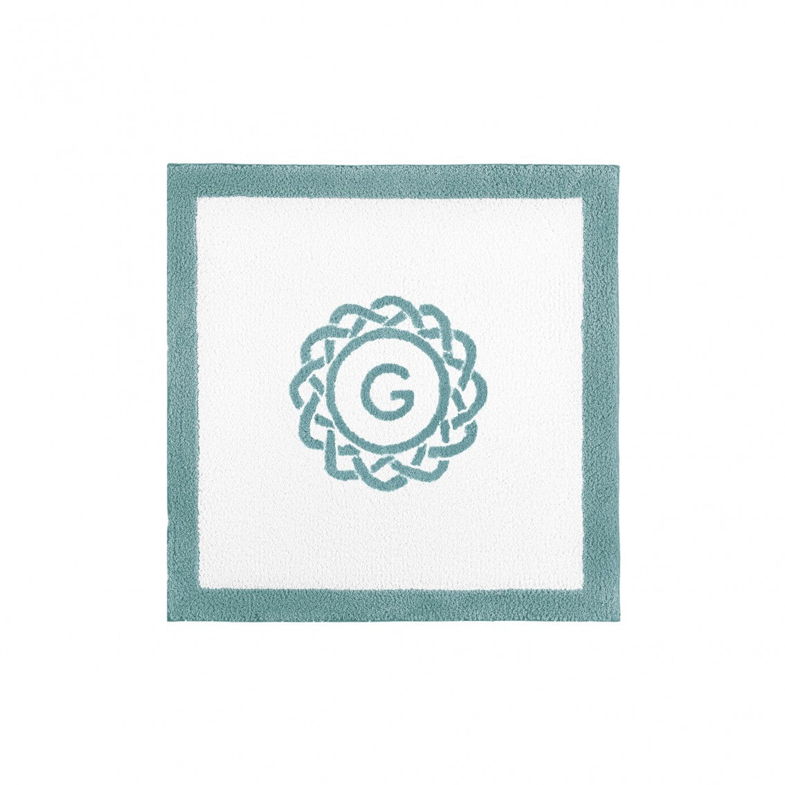 Egoist Border Monogram Bath Rug - BALTIC - 24''x24'' | Square