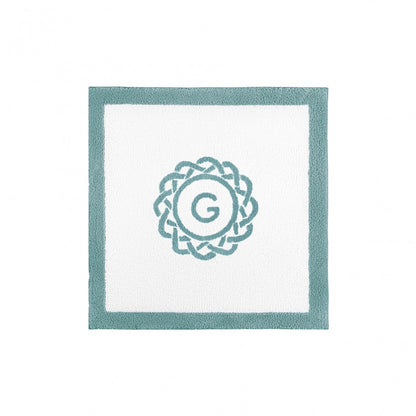 Egoist Border Monogram Bath Rug - BALTIC - 24''x24'' | Square