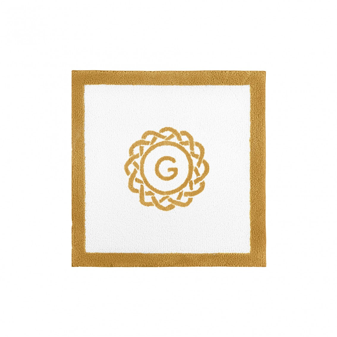Egoist Border Monogram Bath Rug - CAMEL - 24''x24'' | Square